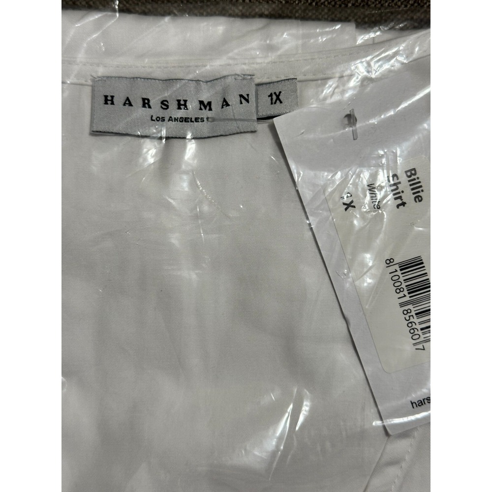 NWT|Harshman Billie 100% Cotton Popover V Neck Blouse Button Detailing White 1X - Picture 7 of 7